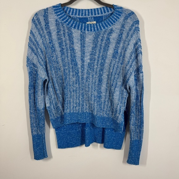 Pilcro High-Low Hem Lightweight Knit Blue Striped Women's Sweater Size XXS - Picture 4 of 13